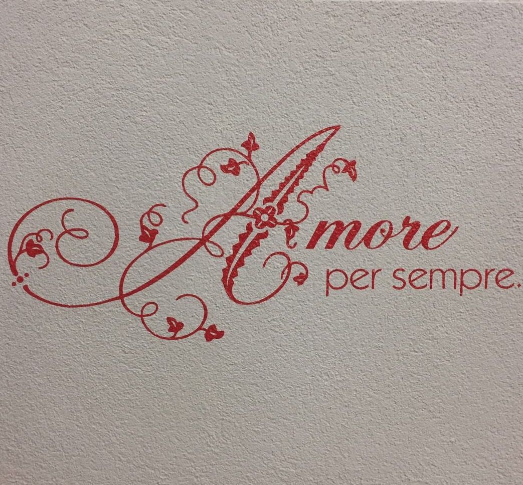 Wandtattoo «Amore per sempre» in Rot